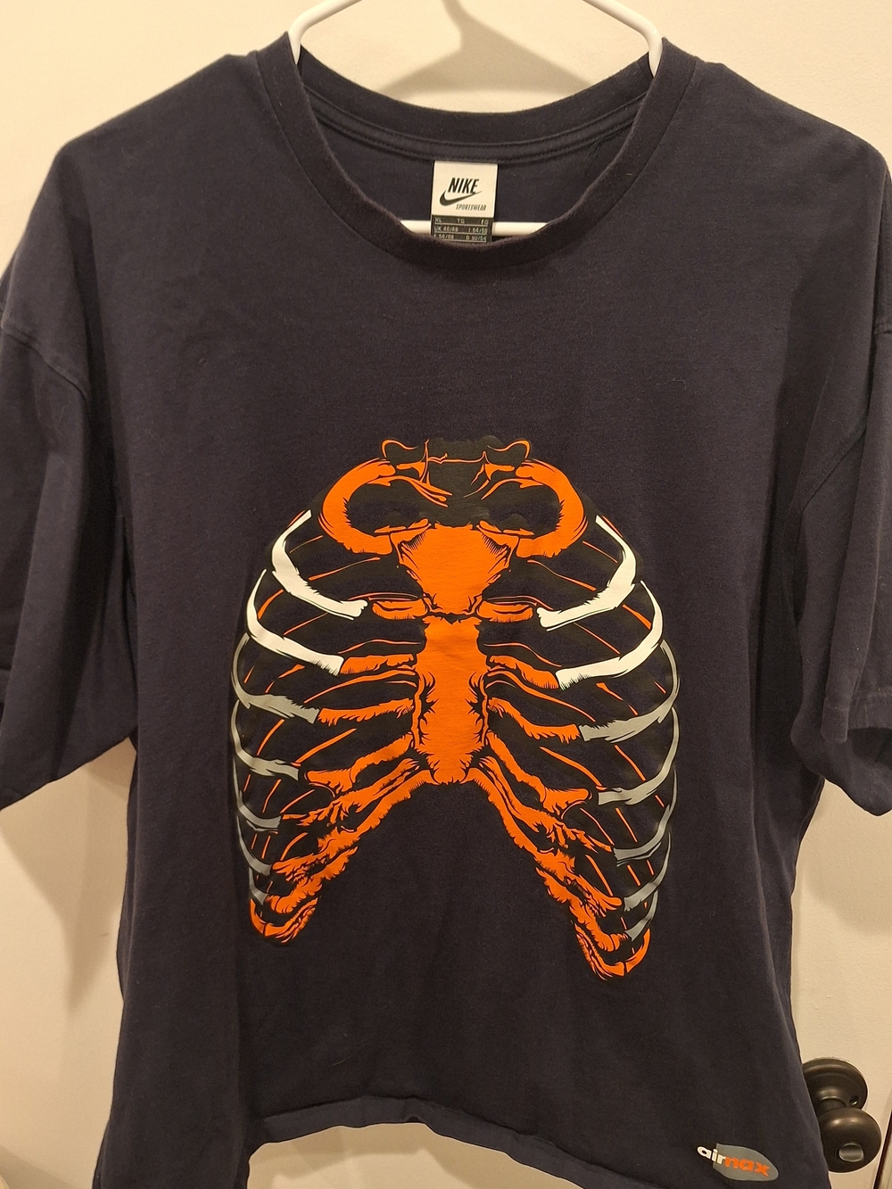 Nike Air Max Tee with Orange & White Rib Cage Graphic